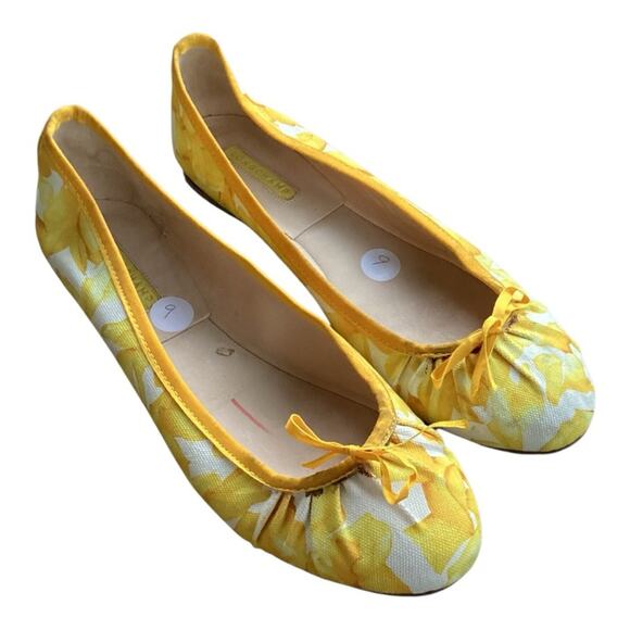New Longchamp Yellow Floral Bow Ballet Flats Shoes EU 40 | MSRP $300 - Picture 1 of 8